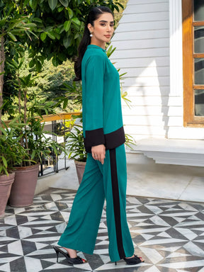 Dyed Color Block Lawn Cotton Co-Ord Set