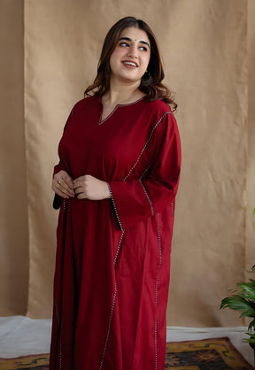 Adira Poplin Cotton Jhabba Kali 3pc Co-Ord set